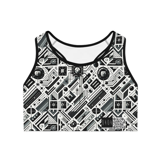 Digital Minimalism Minimalist Tech Sports Bra - 8404 Design-62