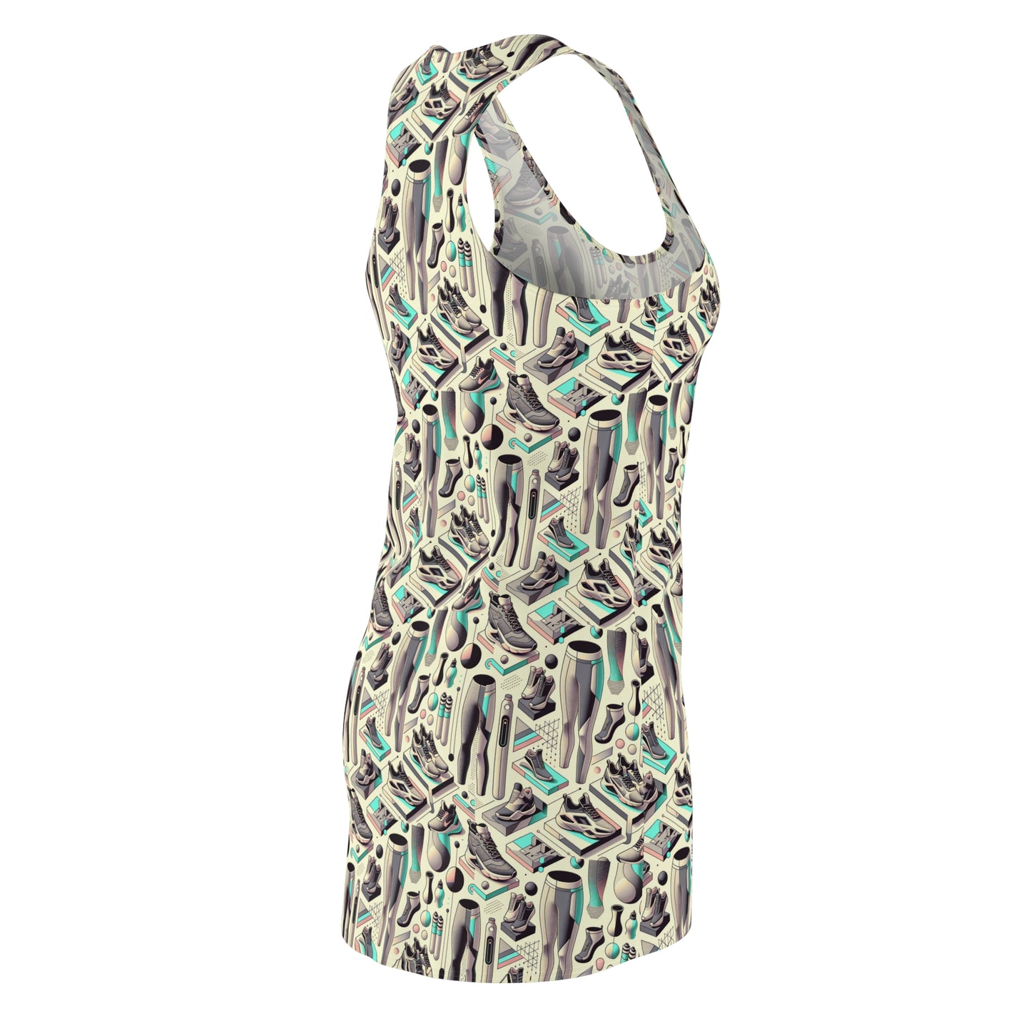 Tech-Infused Athleisure Futuristic Athletic Tech Women's Cut & Sew Racerback Dress - 8404 Design-44
