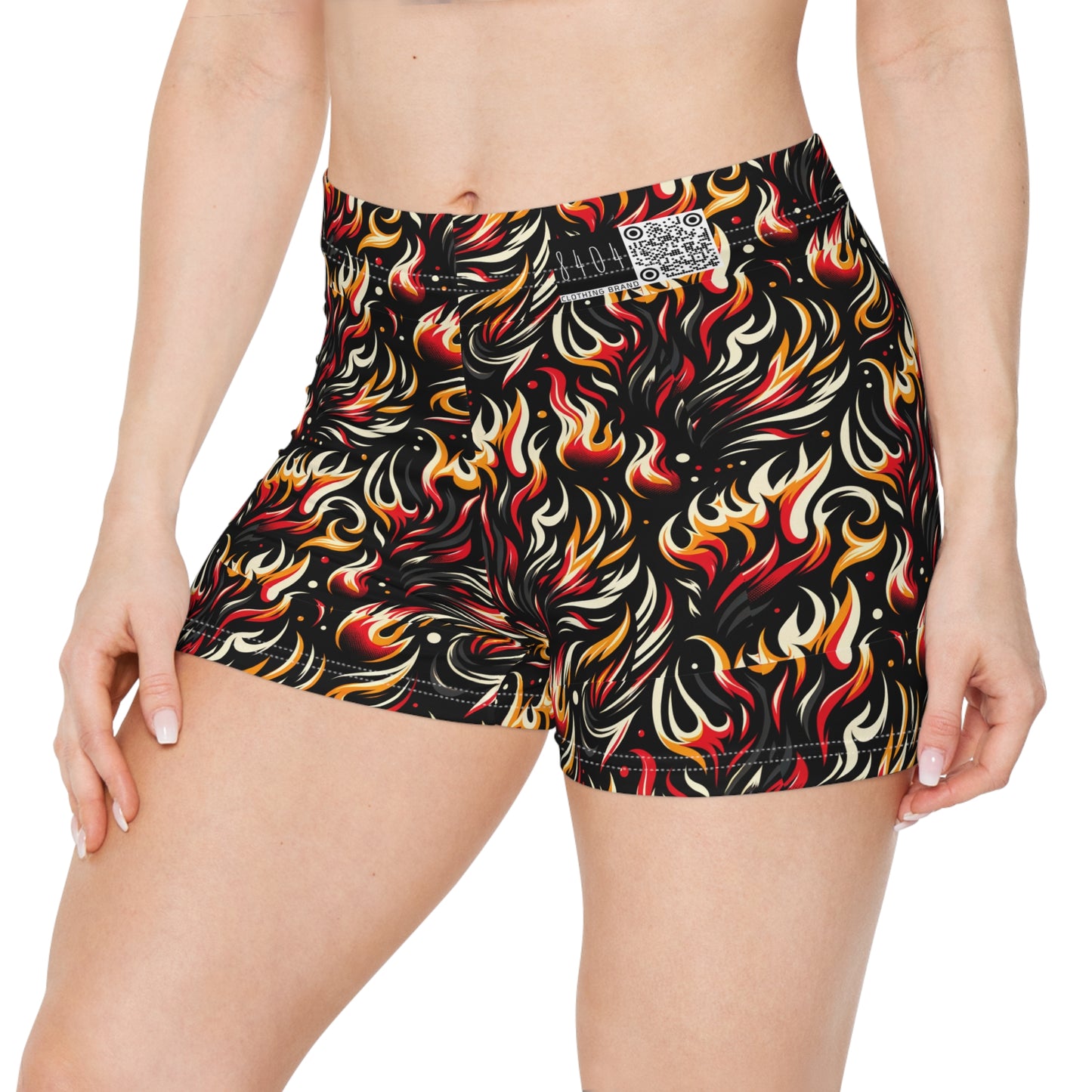 Fire & Flames Bold Streetwear Statement Women's Shorts - 8404 Design-60