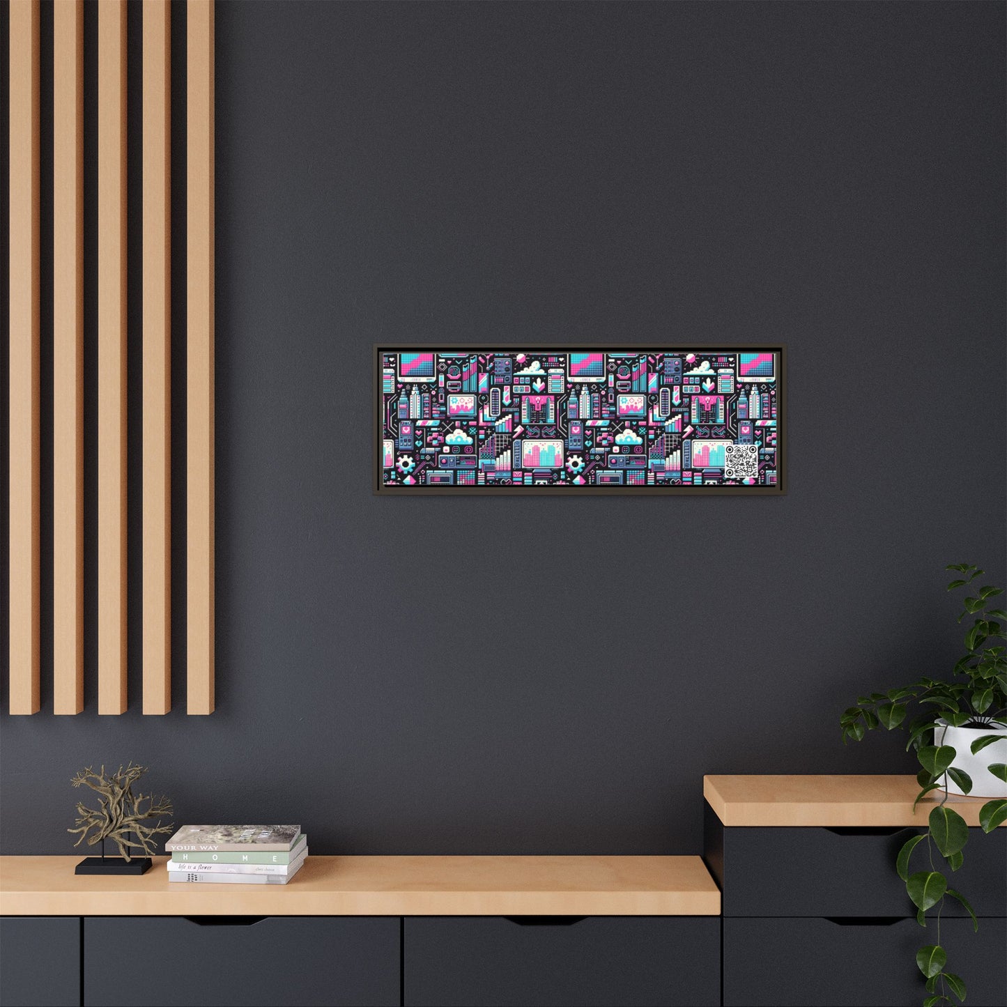 Digital Rebellion Youthful Streetwear with a Rebellious Digital Twist Matte Canvas, Framed (multi-color) - 8404 Design-71 B