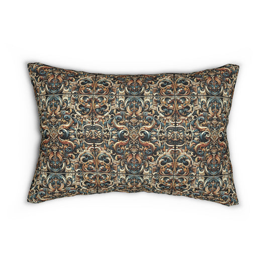 Urban Renaissance Historical Fusion With Street Edge Spun Polyester Lumbar Pillow - 8404 Design-59 B