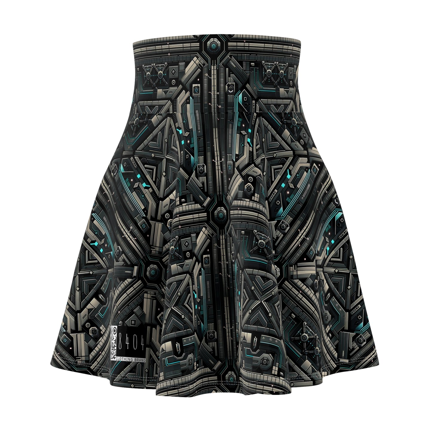 Tech Noir Futuristic Tech Aesthetic with a Dark Twist Women's Skater Skirt - 8404 Design-59