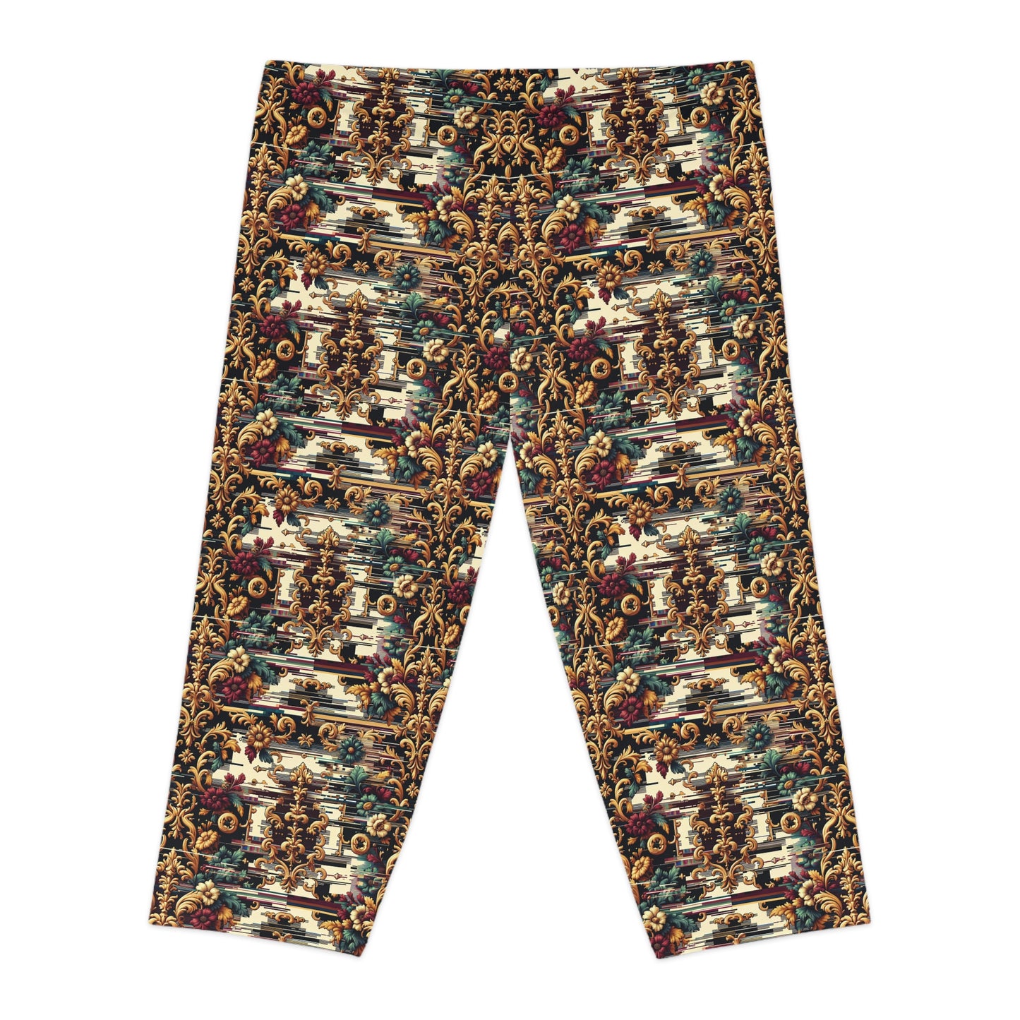 Digital Renaissance Modern Baroque Fusion Women's Capri Leggings - 8404 Design-63