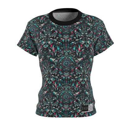 Digital Rebellion Tech-Inspired Streetwear Women's Cut & Sew Tee - 8404 Design-54