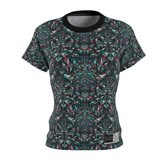 Digital Rebellion Tech-Inspired Streetwear Women's Cut & Sew Tee - 8404 Design-54