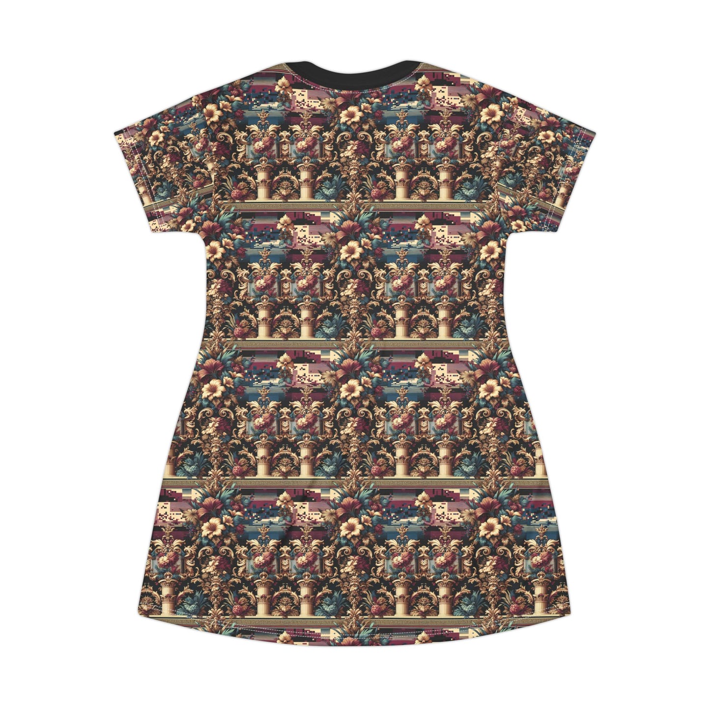 Digital Renaissance Modern Baroque Fusion T-Shirt Dress - 8404 Design-58