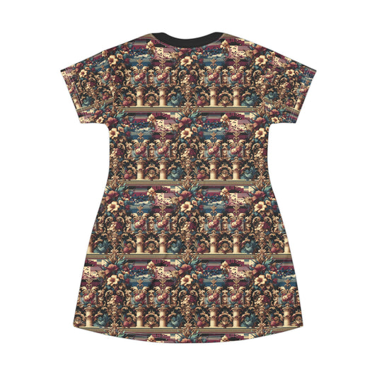 Digital Renaissance Modern Baroque Fusion T-Shirt Dress - 8404 Design-58