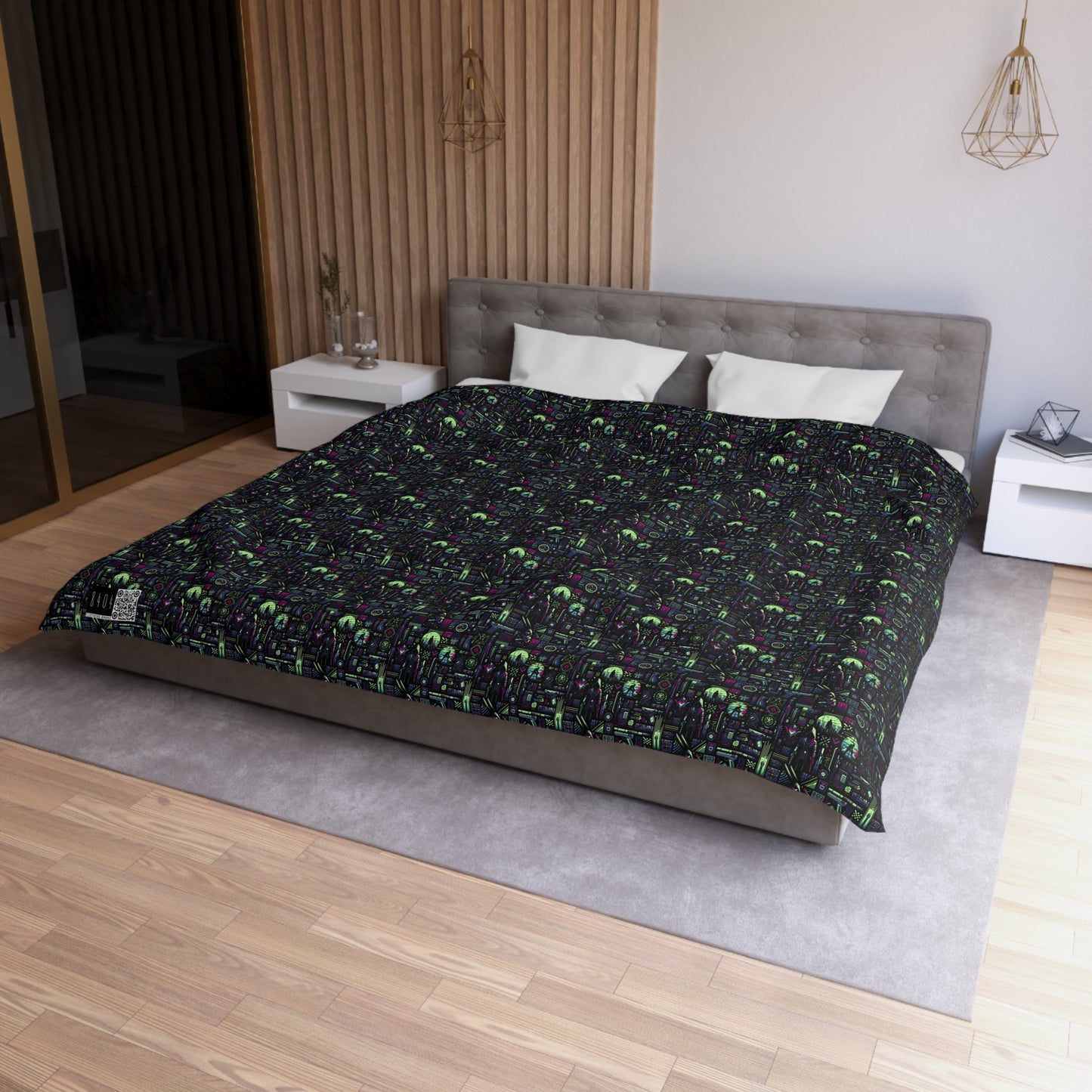 Tech Noir Futuristic Cyberpunk Microfiber Duvet Cover - 8404 Design-63