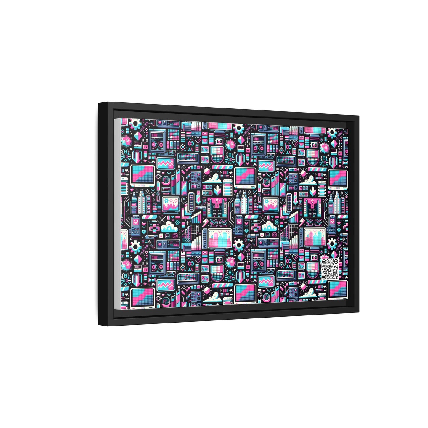 Digital Rebellion Youthful Streetwear with a Rebellious Digital Twist Matte Canvas, Framed (multi-color) - 8404 Design-71 B