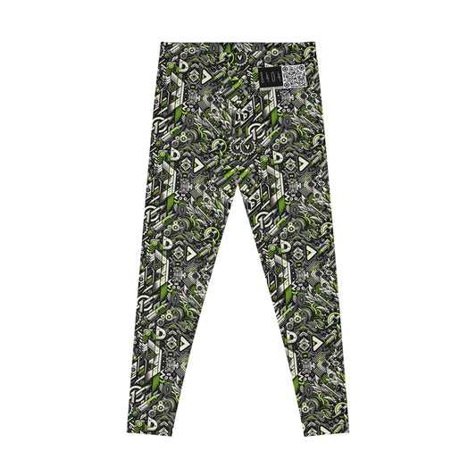 Graffiti Tech Fusion Bold Streetwear Fusion Stretch Leggings - 8404 Design-59