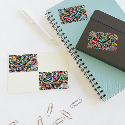 Urban Graffiti Fusion Eclectic Street Art Meets Modern Tech Culture Sticker Sheets - 8404 Design-55