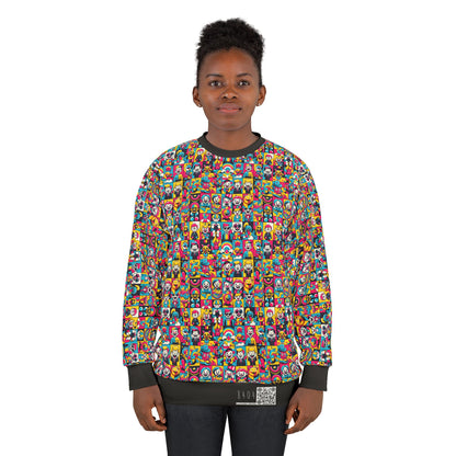 Neon Pop Playful Pop Culture Mashup Sweatshirt - 8404 Design-60
