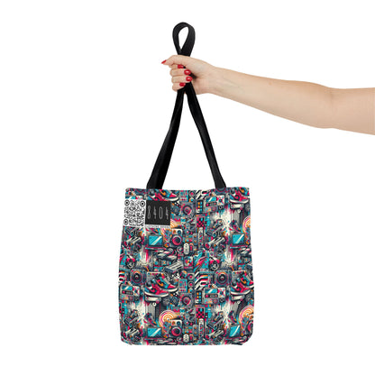 Urban Graffiti Fusion Eclectic Street Art Meets Modern Tech Culture Tote Bag - 8404 Design-50