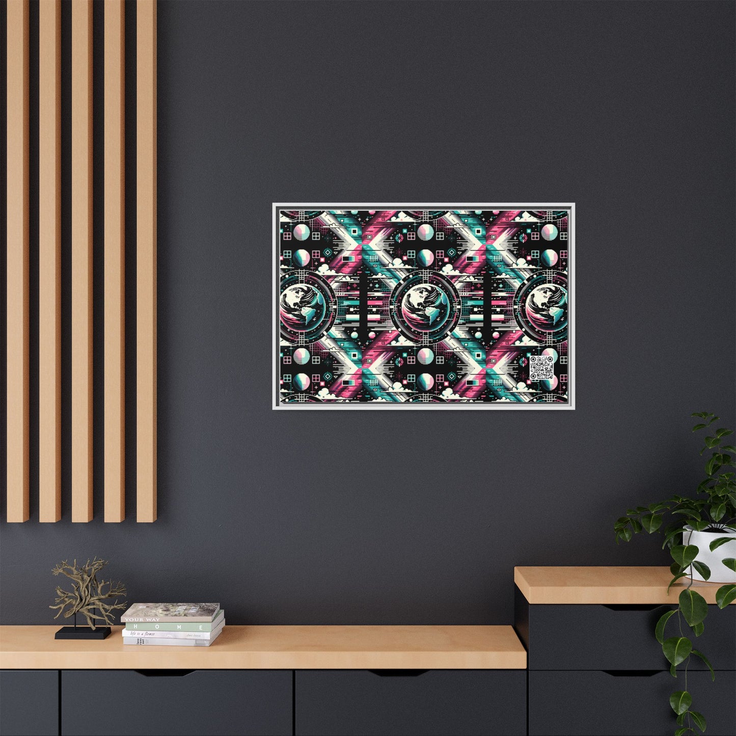 Digital Artistry Digital-native Streetwear Matte Canvas, Framed (multi-color) - 8404 Design-62 A