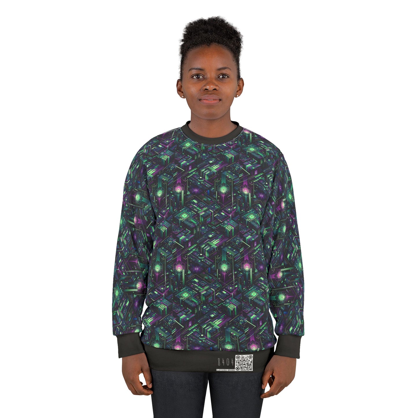 Tech Noir Aesthetics Tech-Forward Urban Dystopia Sweatshirt - 8404 Design-43