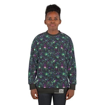 Tech Noir Aesthetics Tech-Forward Urban Dystopia Sweatshirt - 8404 Design-43