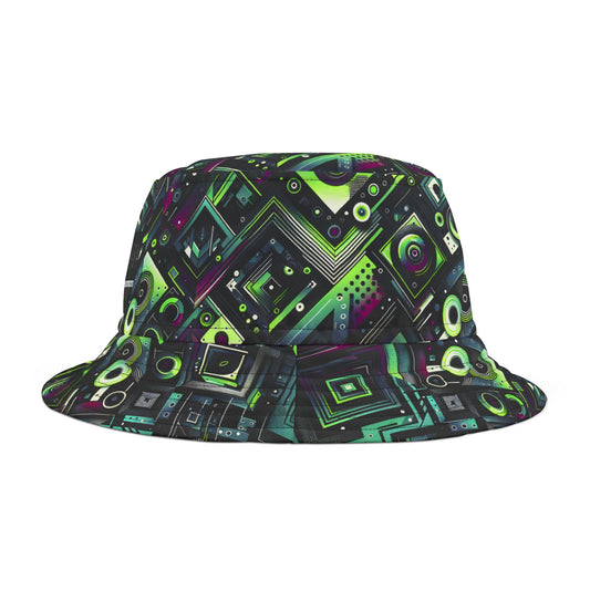 Tech-Tonal Graphics Tech-Forward Streetwear Bucket Hat - 8404 Design-62