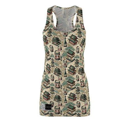 Cultural Artisanal Fusion Contemporary Cultural Elegance Women's Cut & Sew Racerback Dress - 8404 Design-68