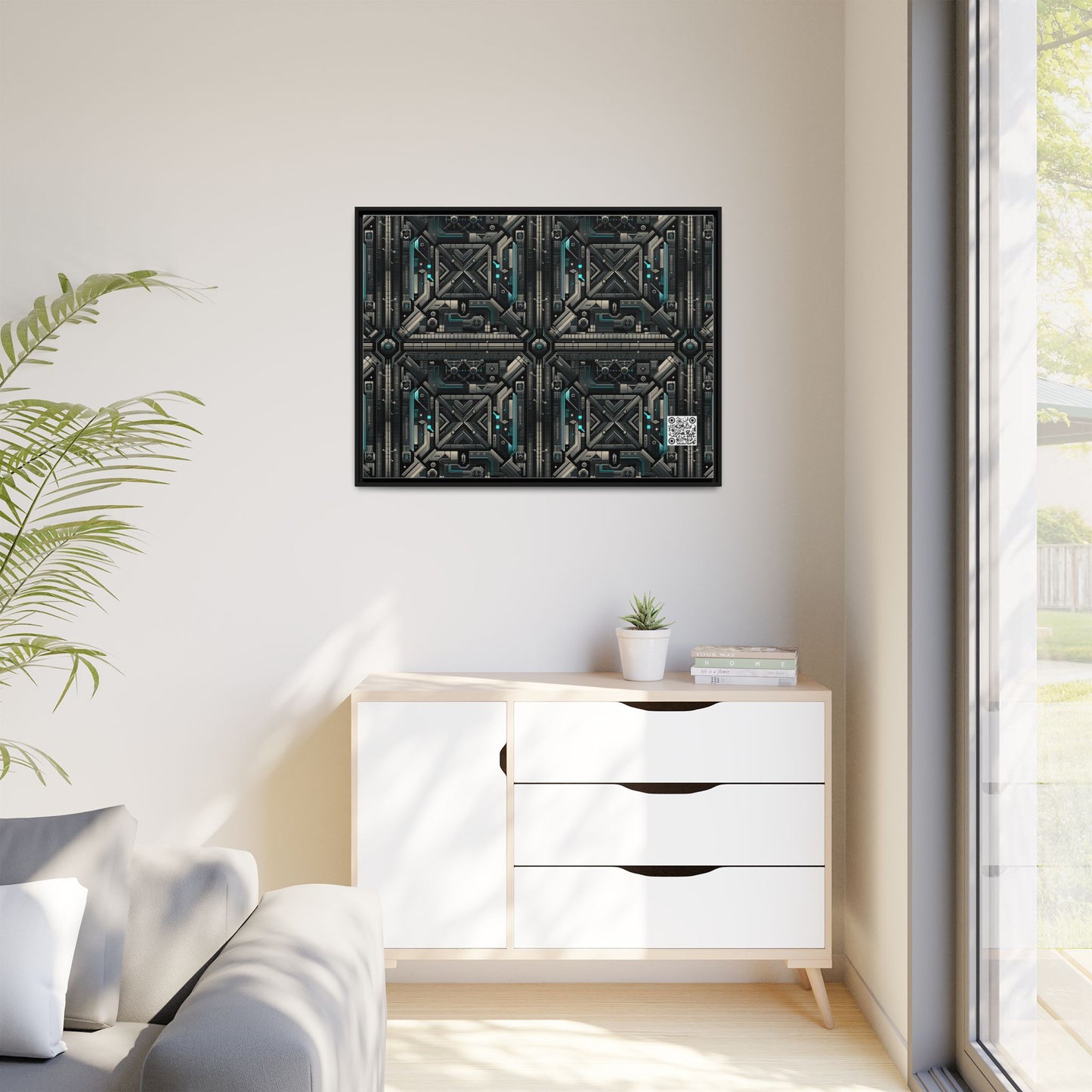 Tech Noir Futuristic Tech Aesthetic with a Dark Twist Matte Canvas, Framed (multi-color) - 8404 Design-59 A