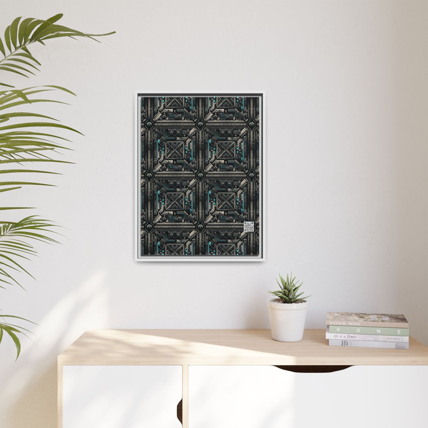 Tech Noir Futuristic Tech Aesthetic with a Dark Twist Matte Canvas, Framed (multi-color) - 8404 Design-59 A