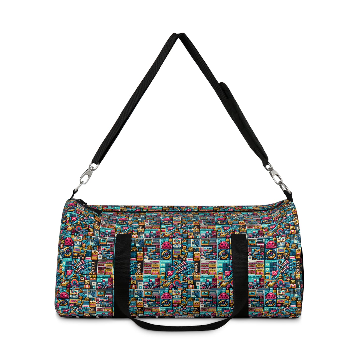 Digital Pop Culture Mashup Maximalist Pop Duffel Bag - 8404 Design-47
