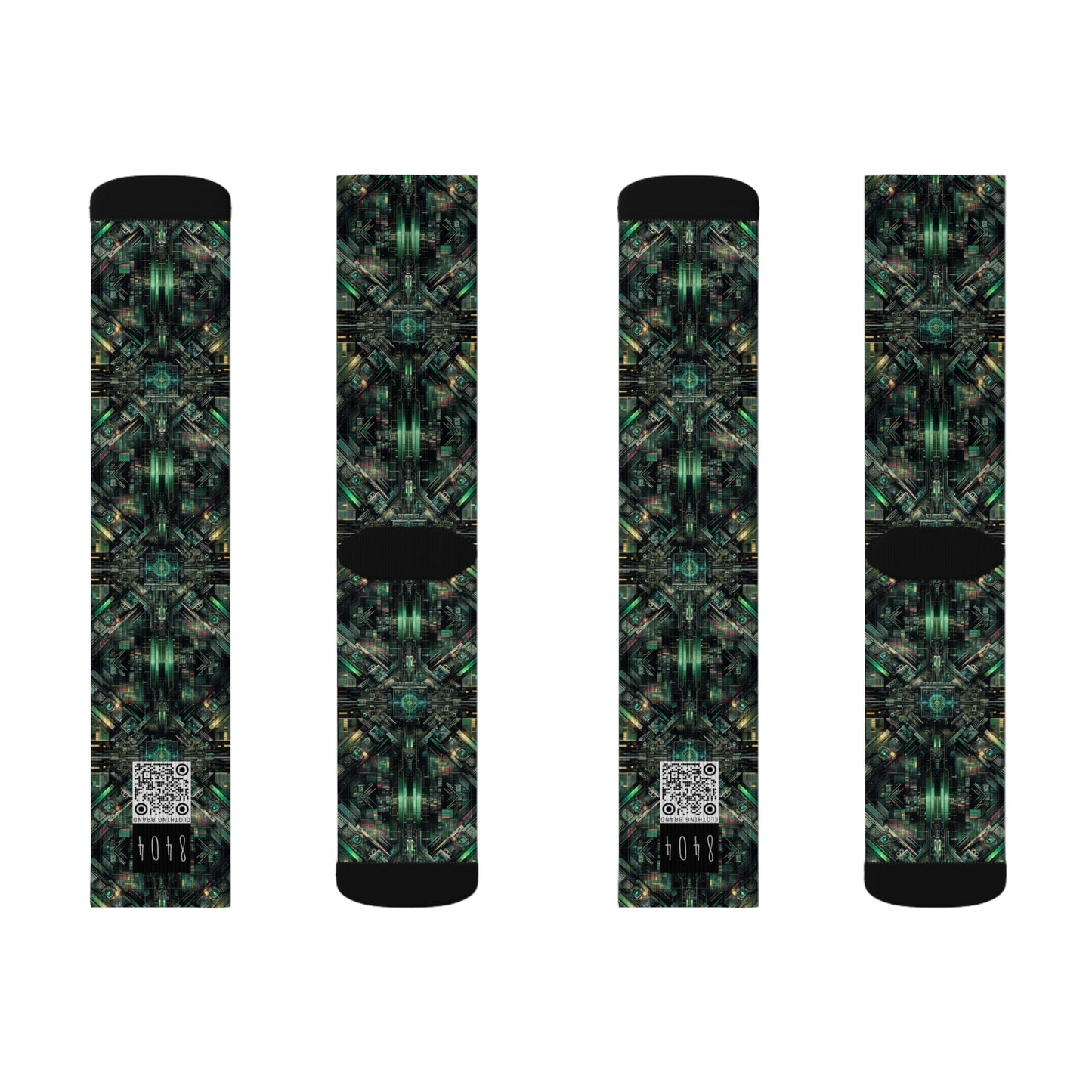 Tech Noir Graphics Tech-Inspired Streetwear Sublimation Socks - 8404 Design-56