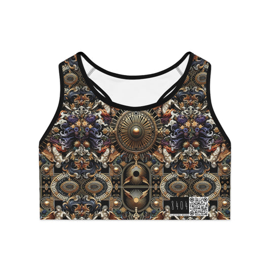 Digital Renaissance Luxurious Streetwear Inspired By Classical Art With a Modern Twist Sports Bra - 8404 Design-55