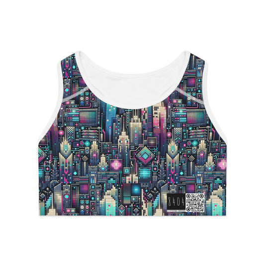 Digital Renaissance Tech-Forward Maximalism Sports Bra - 8404 Design-56