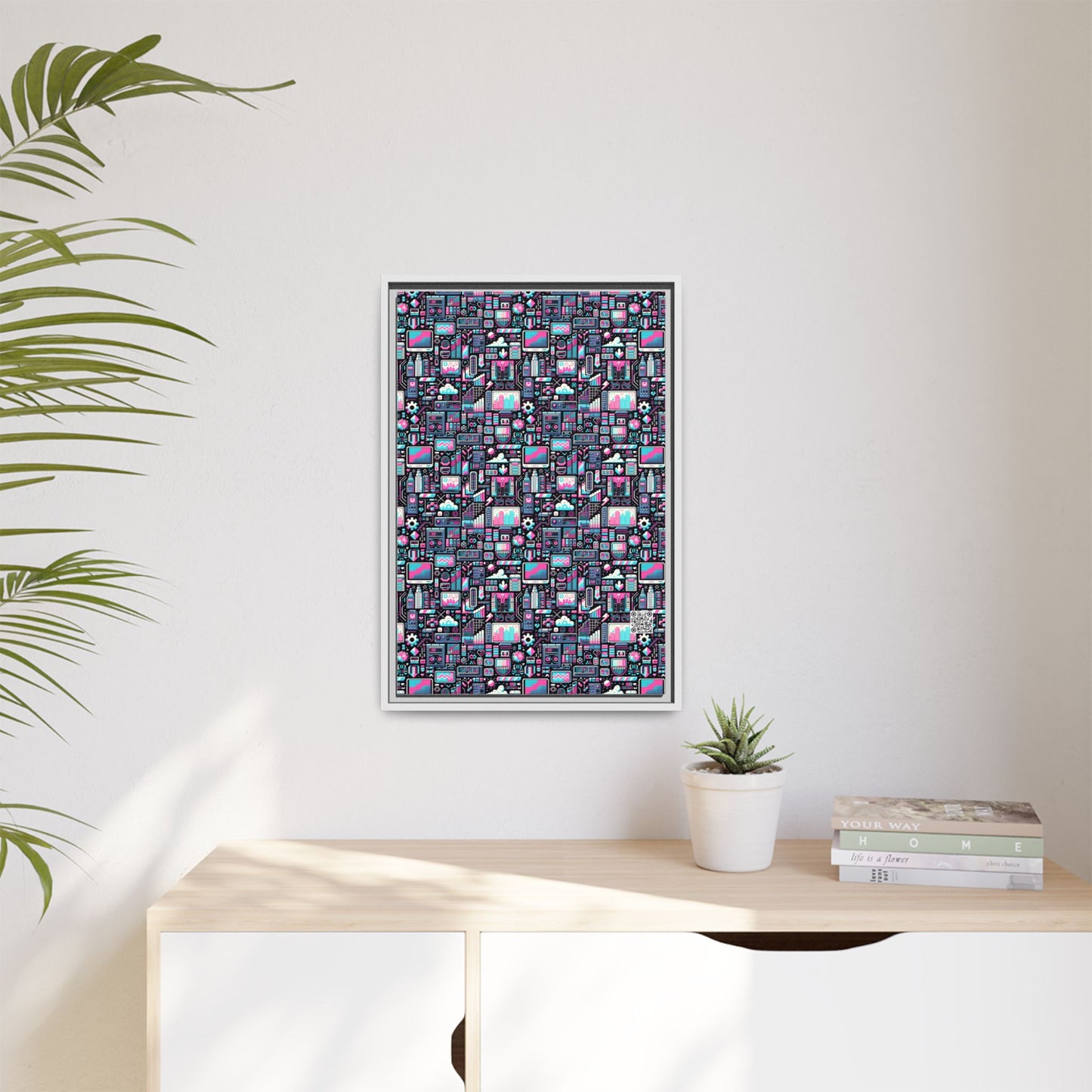 Digital Rebellion Youthful Streetwear with a Rebellious Digital Twist Matte Canvas, Framed (multi-color) - 8404 Design-71 B