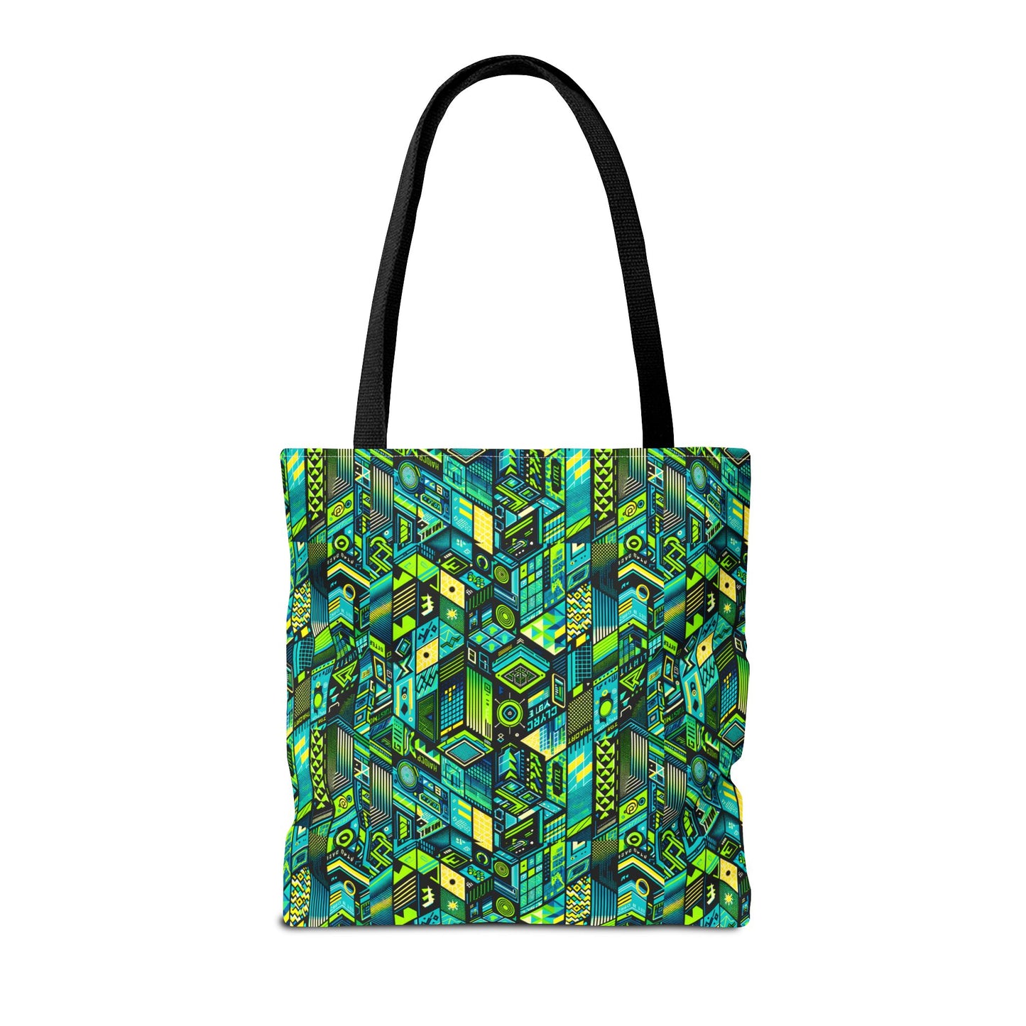 Tech-Infused Neon Tech-Forward Streetwear Tote Bag - 8404 Design-61