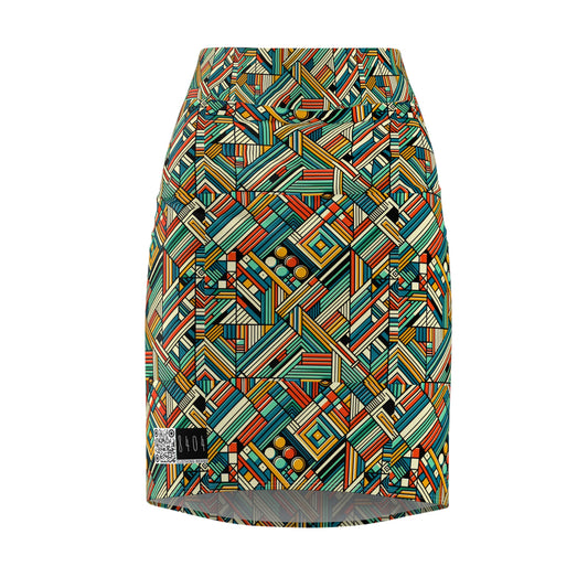Abstract Graphic Art Modern Artistic Expression Women's Pencil Skirt - 8404 Design-67