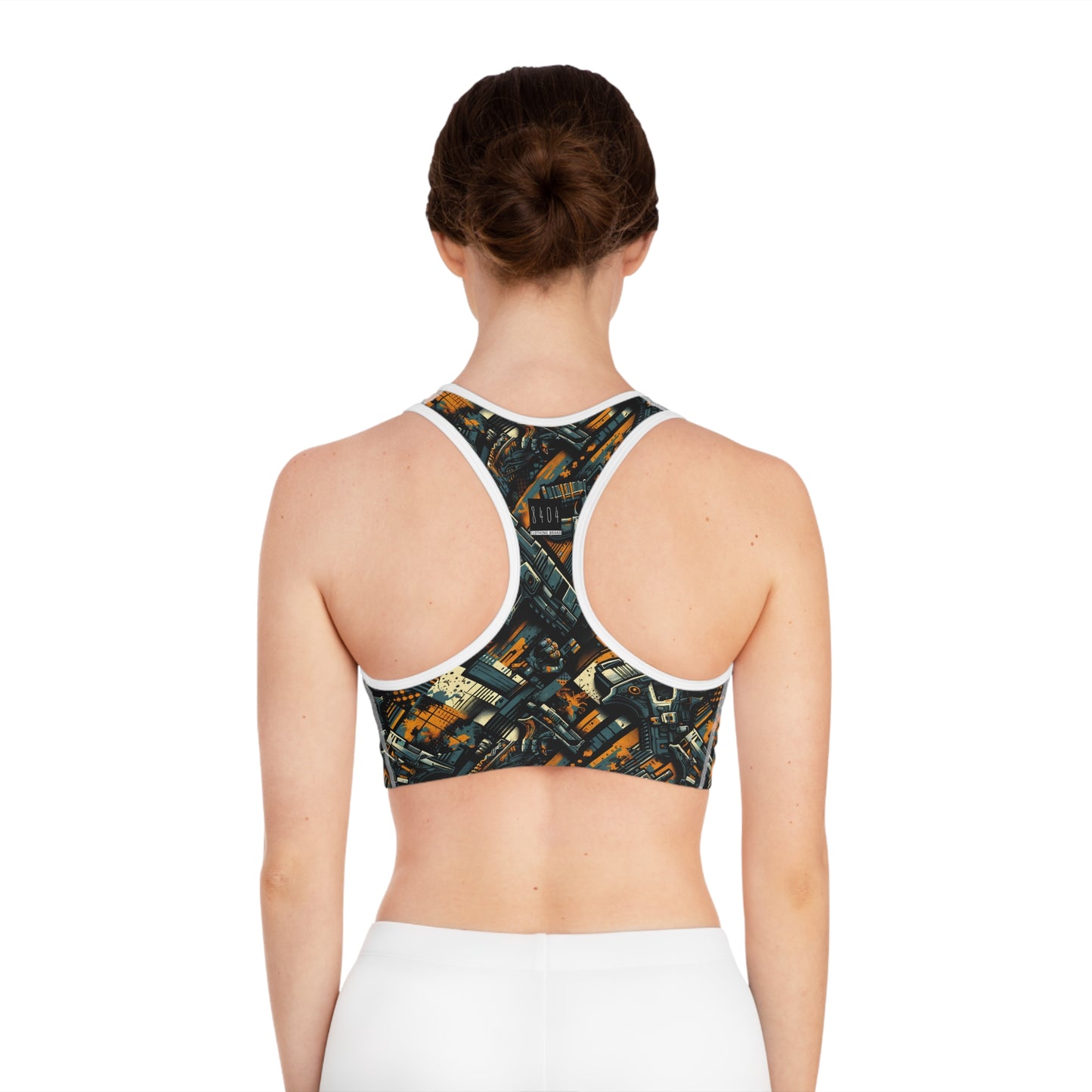 Digital Punk Futuristic Grunge Sports Bra - 8404 Design-47