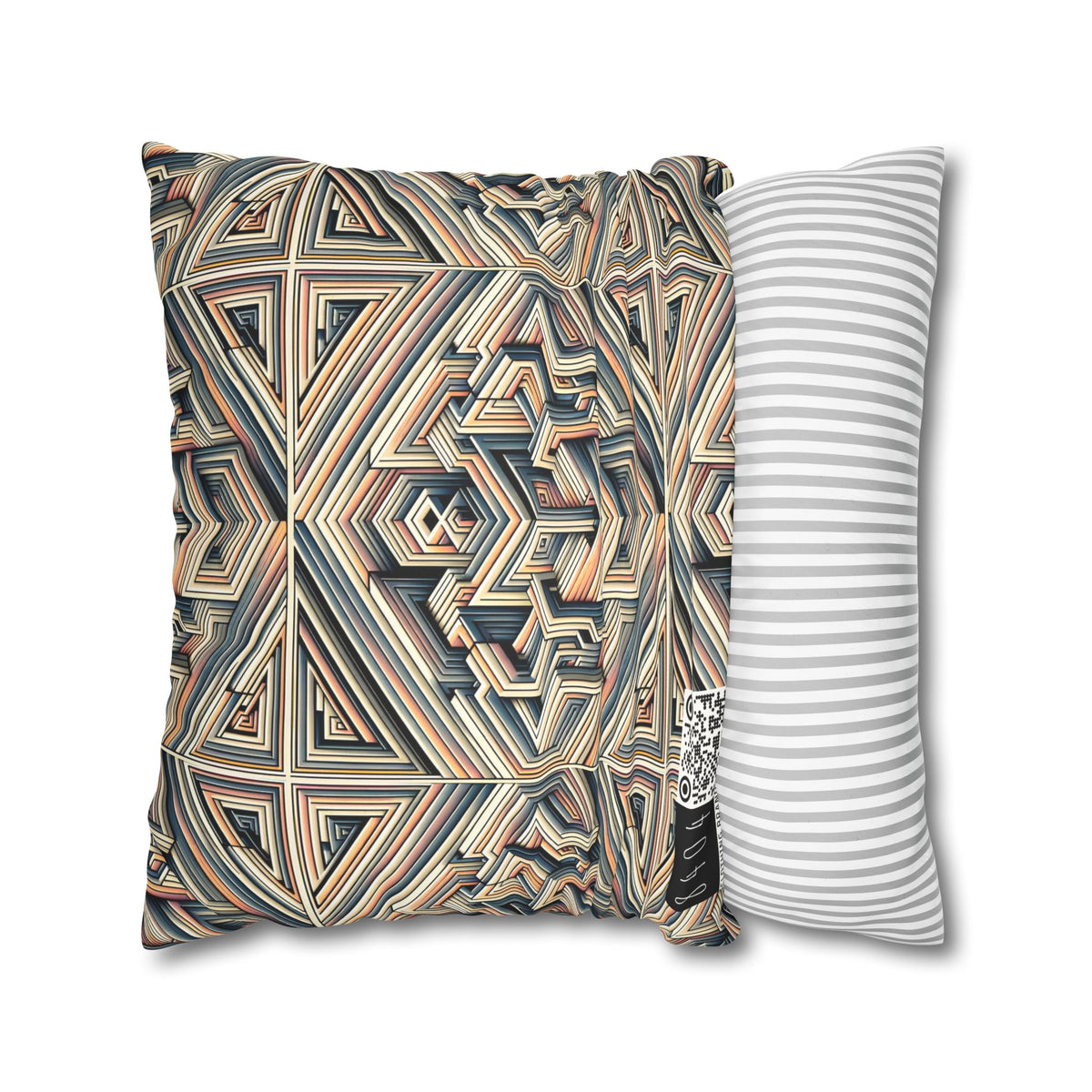 Tech Illusion Graphics Futuristic Artistry Faux Suede Square Pillowcase - 8404 Design-52