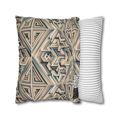 Tech Illusion Graphics Futuristic Artistry Faux Suede Square Pillowcase - 8404 Design-52