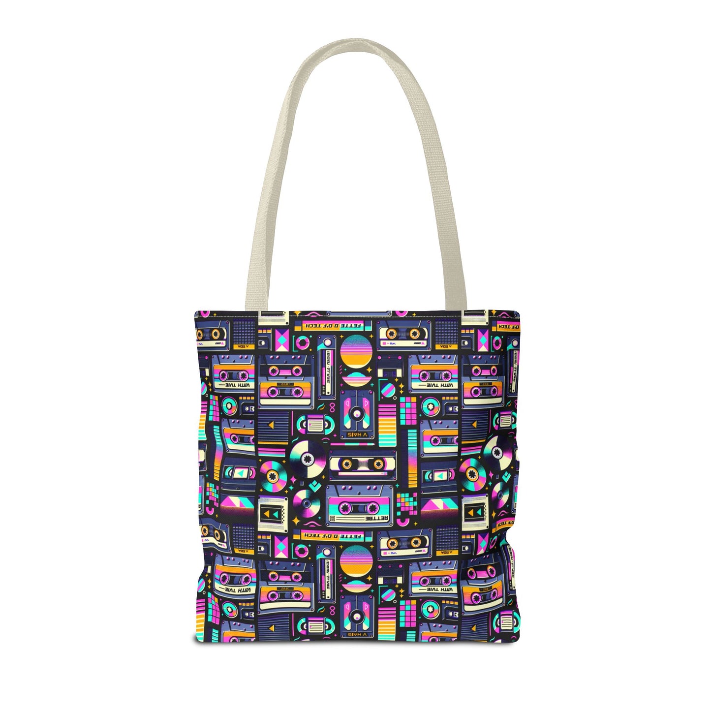 Digital Nostalgia Tech-Inspired Retro Fusion Tote Bag - 8404 Design-48