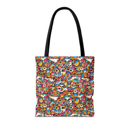 Neon Pop Playful Pop Culture Mashup Tote Bag - 8404 Design-62