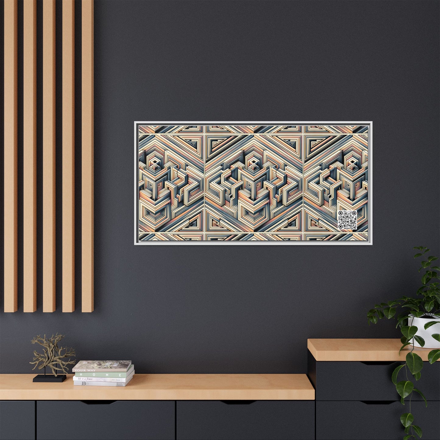 Tech Illusion Graphics Futuristic Artistry Matte Canvas, Framed (multi-color) - 8404 Design-52 B