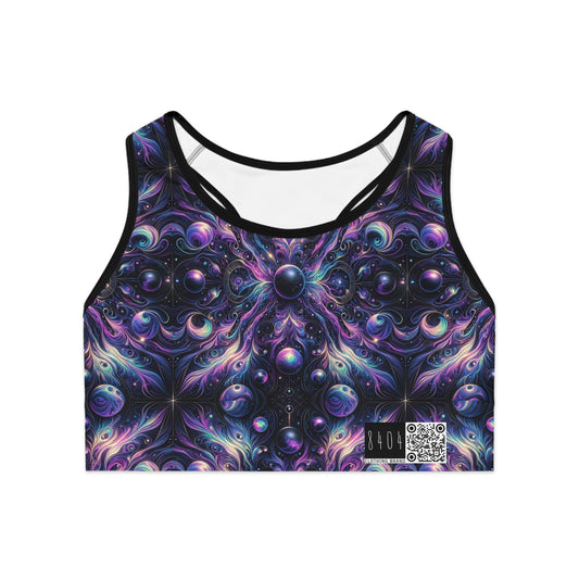 Galactic Hues Tech-Forward Cosmic Fusion Sports Bra - 8404 Design-41