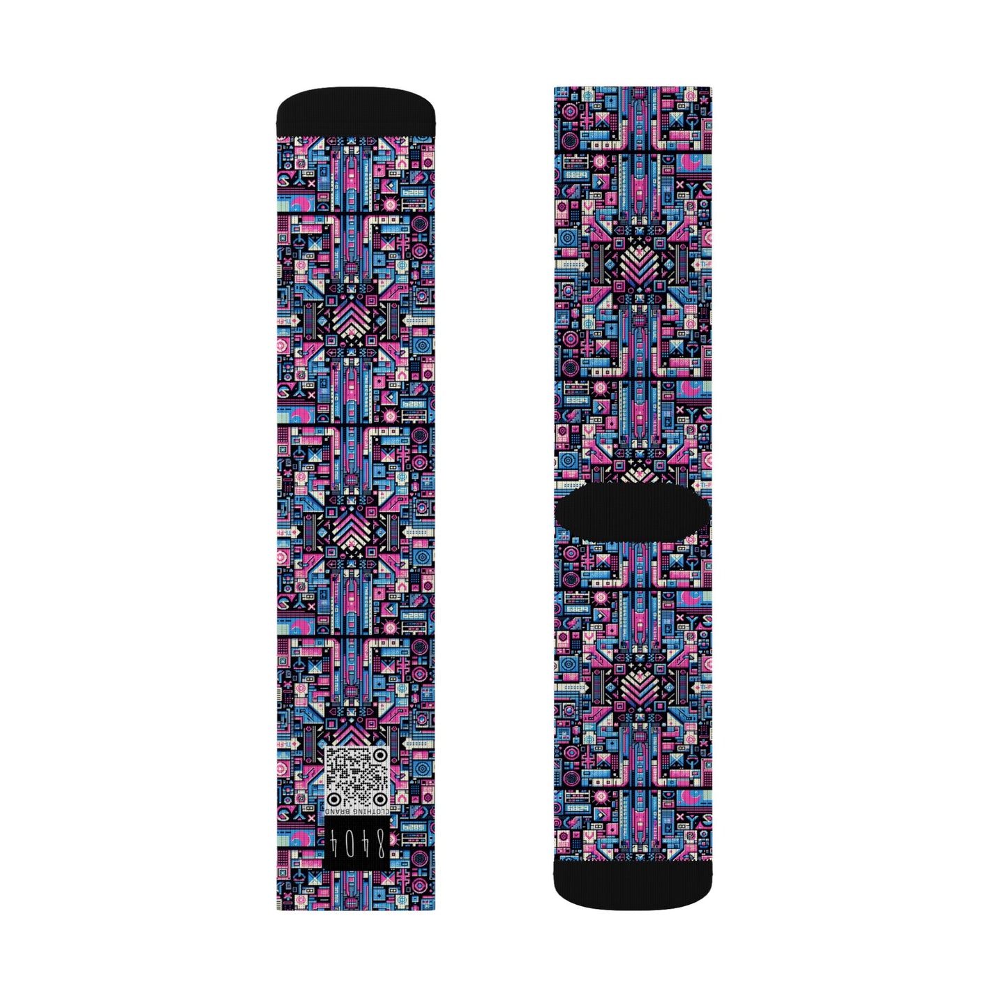 Digital Rebellion Youthful Streetwear with a Rebellious Digital Twist Sublimation Socks - 8404 Design-65