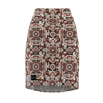 Neo Jomon Sculptural Aesthetics Artisanal Streetwear Women's Pencil Skirt - 8404 Design-55