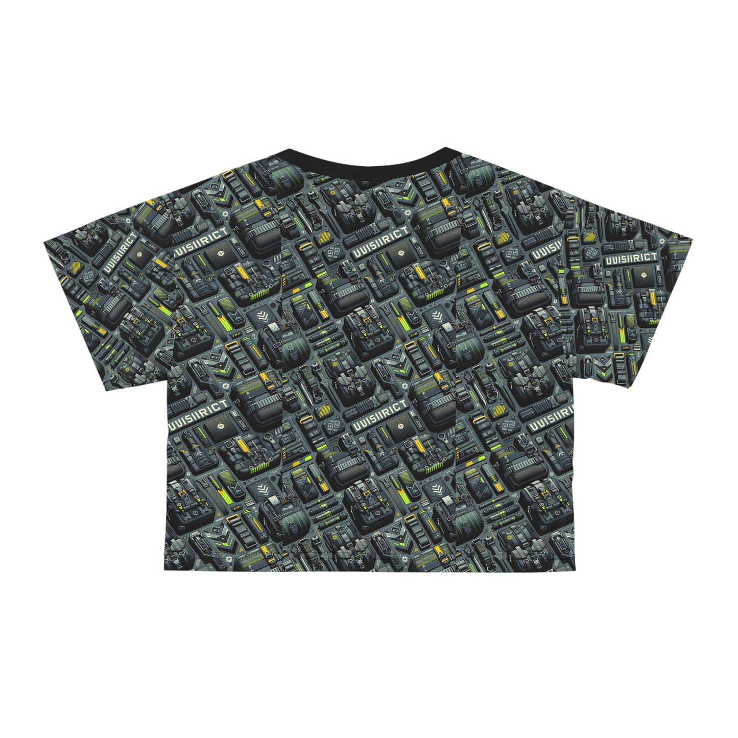 Tech Utility Streetwear Futuristic Tech-Forward Crop Tee - 8404 Design-47