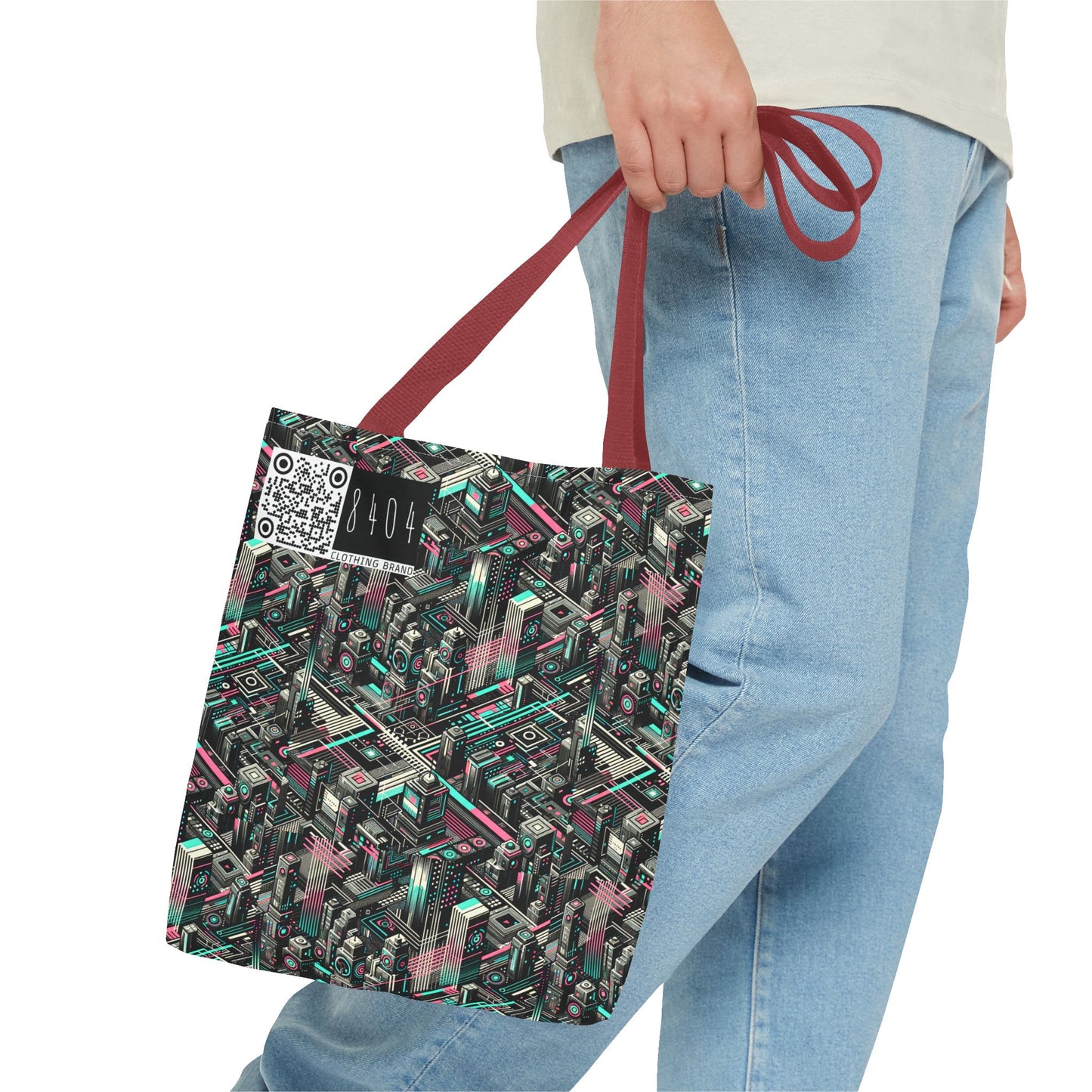 Digital Dreamland Tech-Inspired Streetwear Tote Bag - 8404 Design-51