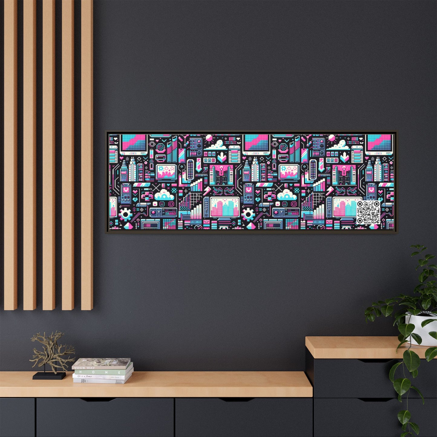 Digital Rebellion Youthful Streetwear with a Rebellious Digital Twist Matte Canvas, Framed (multi-color) - 8404 Design-71 B