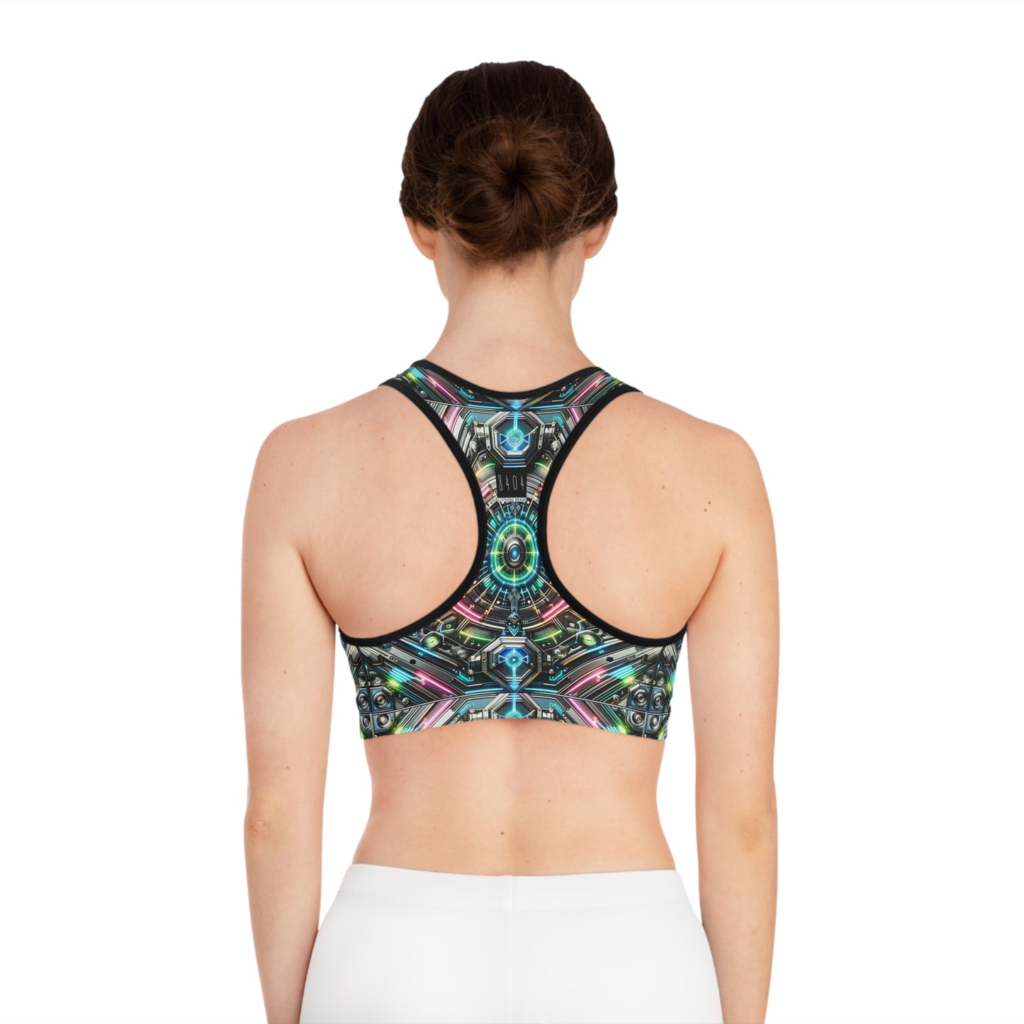 Tech-Infused Futurism Futuristic Tech Sports Bra - 8404 Design-53