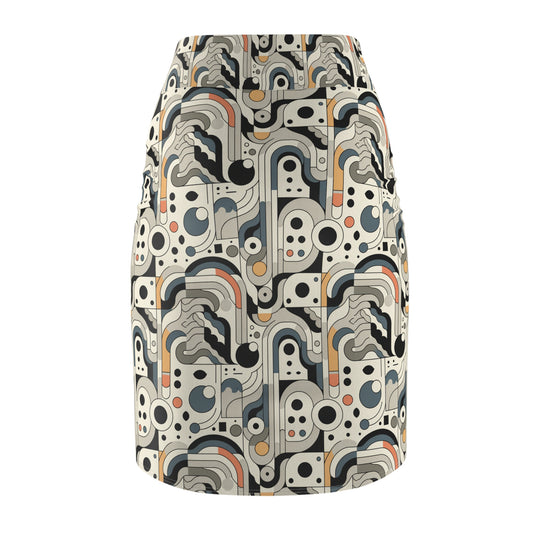 Modern Minimalism Minimalist Tech Women's Pencil Skirt - 8404 Design-60