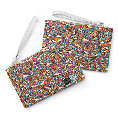 Neon Pop Playful Pop Culture Mashup Clutch Bag - 8404 Design-62