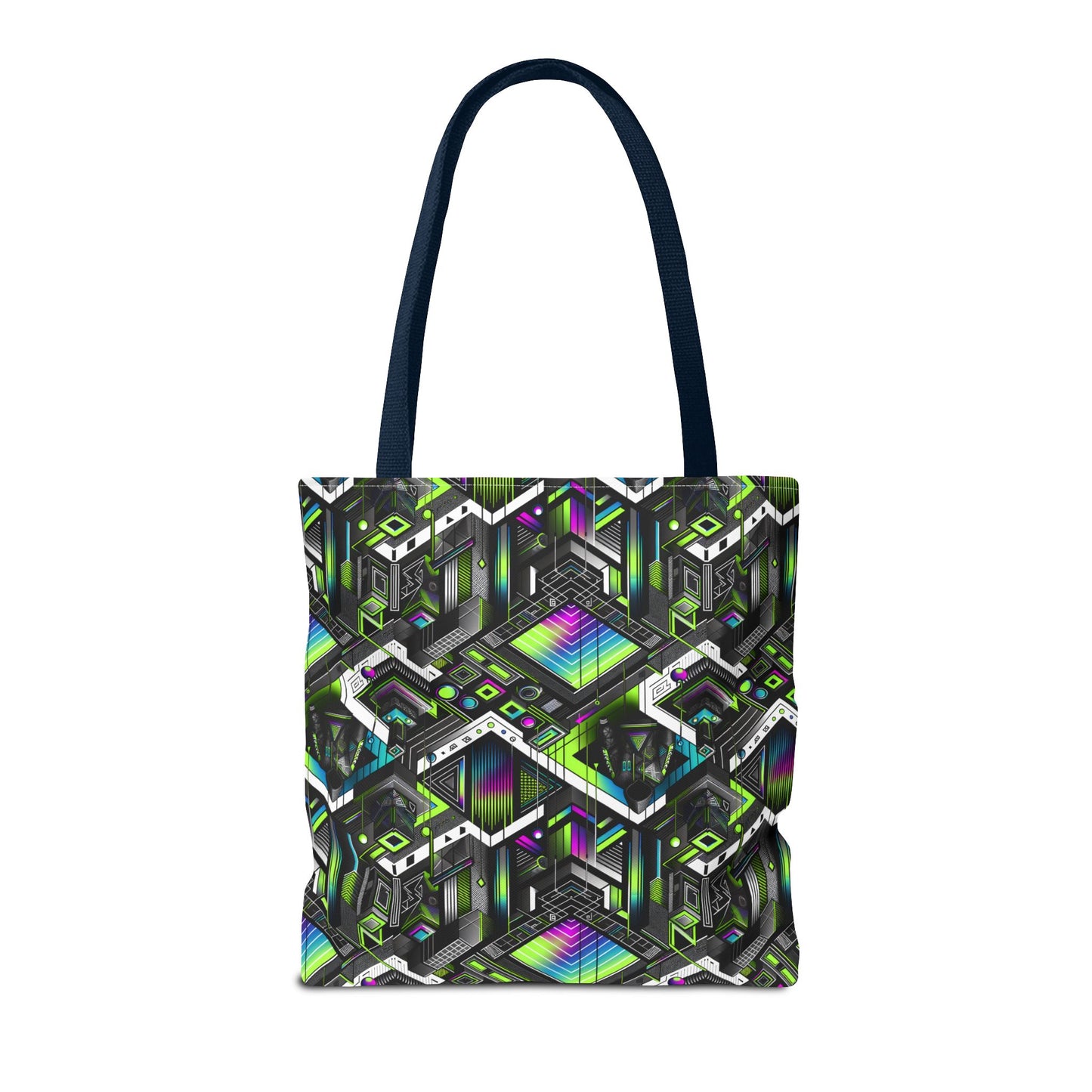 Retro Futurism Graphics Tech-Forward Streetwear Tote Bag - 8404 Design-52
