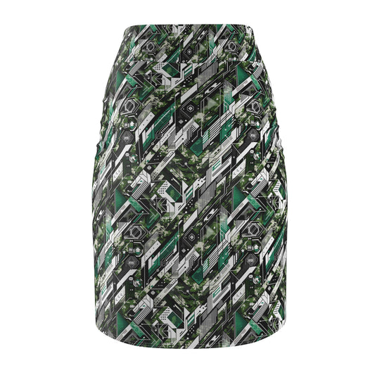 Tech Camo Fusion Tech-Forward Streetwear With a Futuristic Edge Women's Pencil Skirt - 8404 Design-63