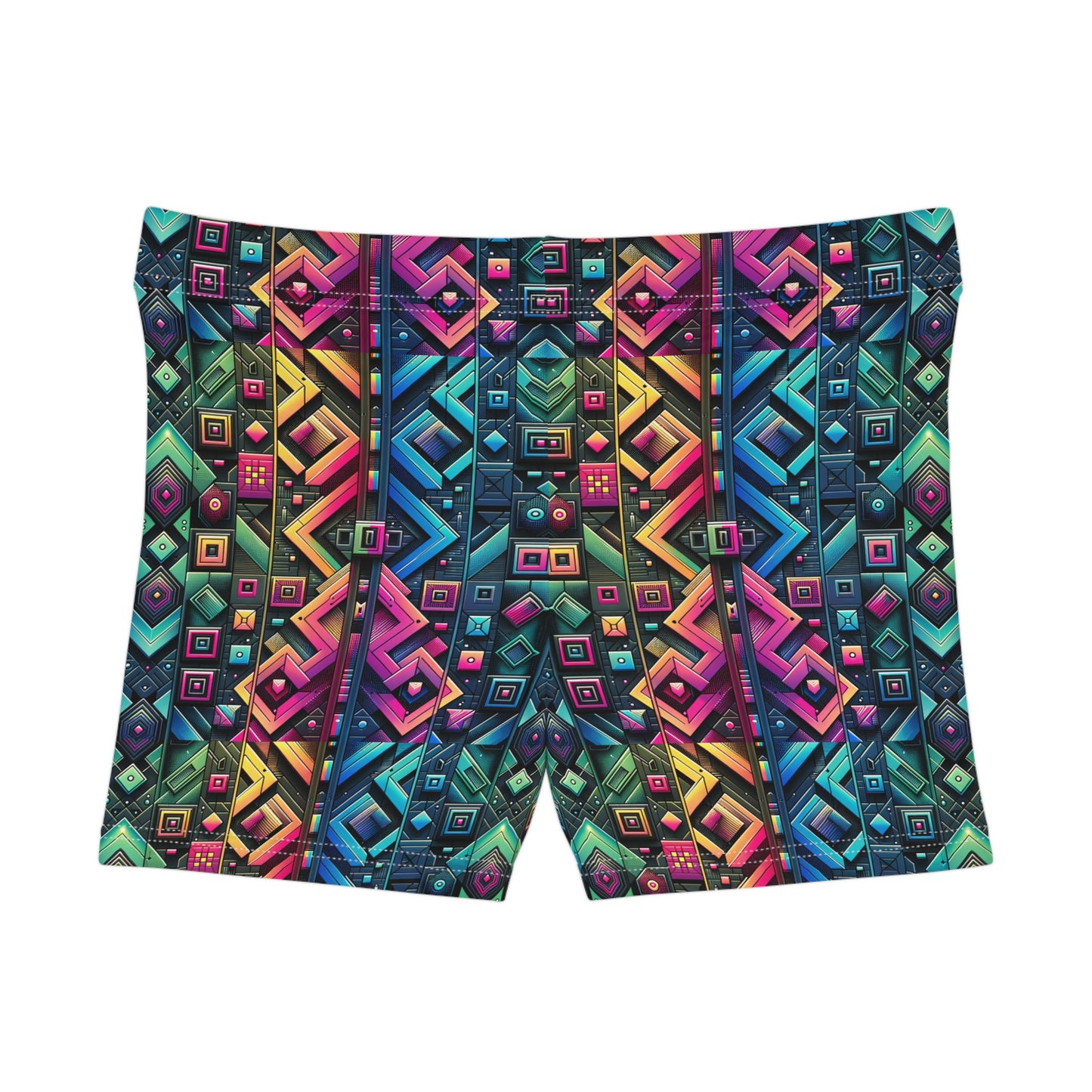Tech-Inspired Graphics Cyberpunk Cool Women's Shorts - 8404 Design-58