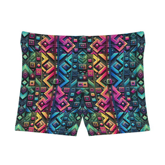 Tech-Inspired Graphics Cyberpunk Cool Women's Shorts - 8404 Design-58